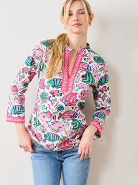 Printfresh  Tropical Fish - Ocean View Tunic 2x NWT